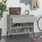 Elegante schoenenkast van bewerkt hout voor een opgeruimde ruimte - Betongrijs / 1 - Schoenenrekken