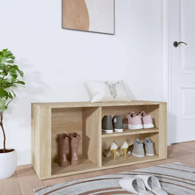 Elegante schoenenkast van bewerkt hout voor een opgeruimde ruimte - Sonoma eiken / 1 - Schoenenrekken
