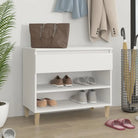 Elegante schoenenkast van bewerkt hout voor een opgeruimde ruimte - Wit / 1 - Schoenenrekken