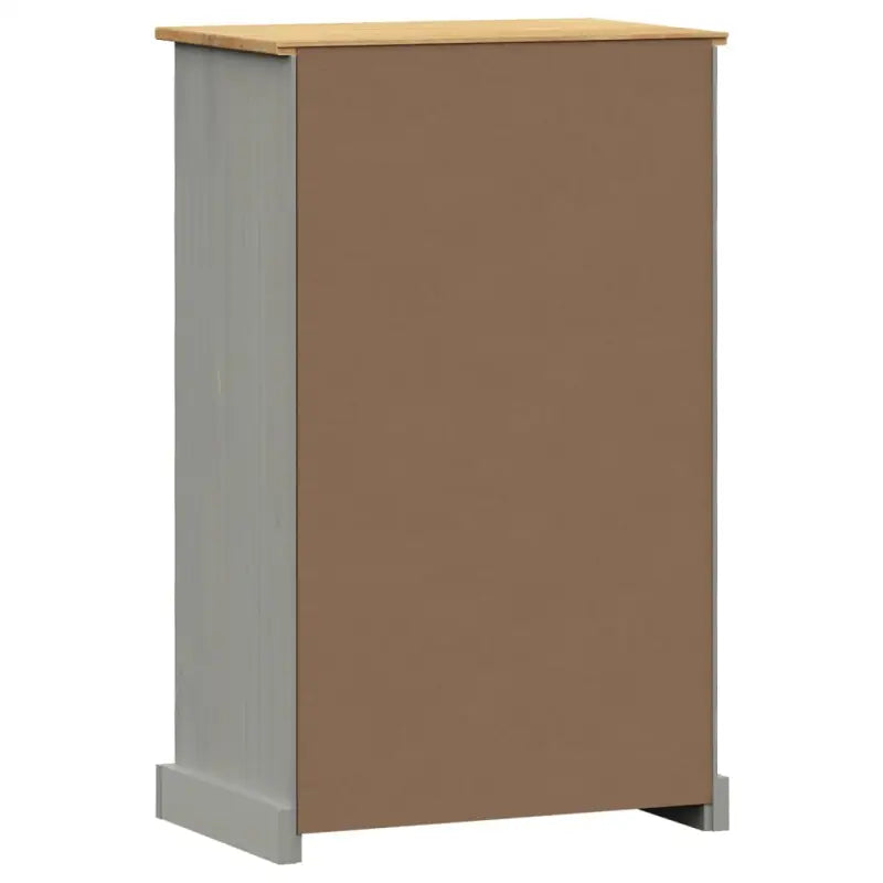 Elegante schoenenkast van massief grenenhout met metalen handgreep - Grijs / 1 - Schoenenrekken