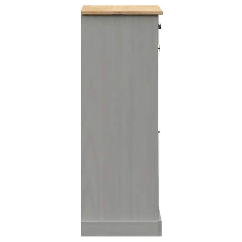 Elegante schoenenkast van massief grenenhout met metalen handgreep - Grijs / 1 - Schoenenrekken