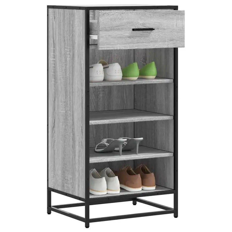 Elegante schoenenrek van bewerkt hout voor een opgeruimde omgeving - Grijs sonoma / 1 - Schoenenrekken