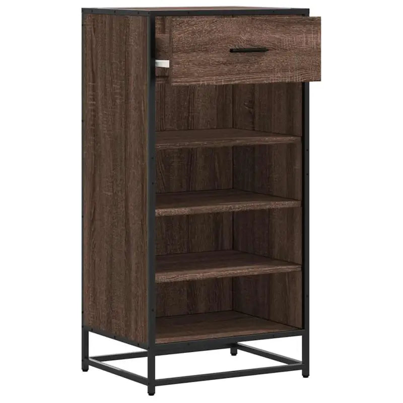 Elegante schoenenrek van bewerkt hout voor een opgeruimde omgeving - Schoenenrekken