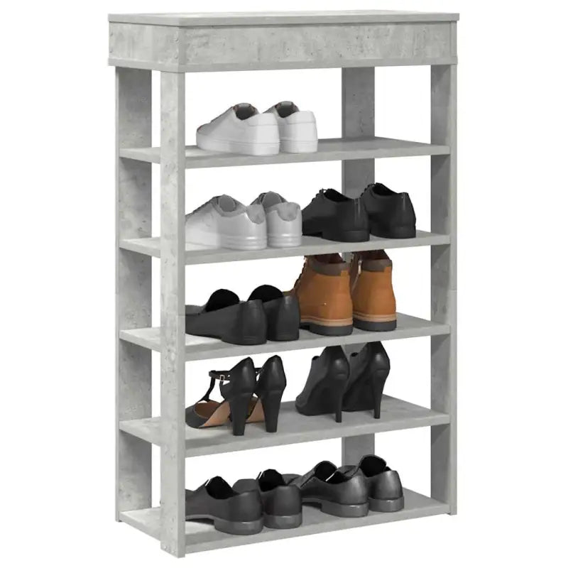 Elegante schoenenrek van bewerkt hout voor een opgeruimde ruimte - Betongrijs / 1 / 60 cm - Schoenenrekken