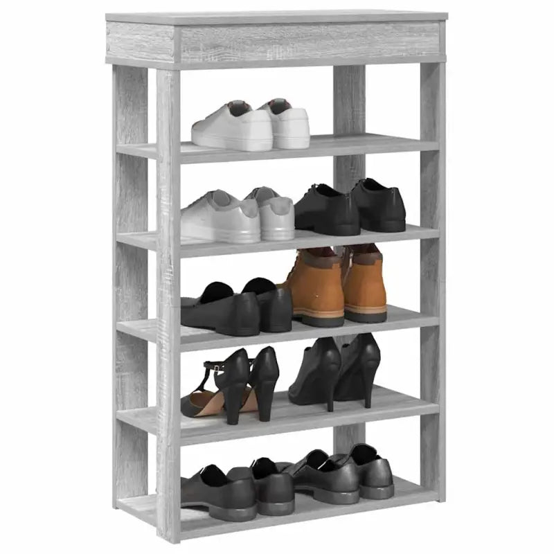 Elegante schoenenrek van bewerkt hout voor een opgeruimde ruimte - Grijs sonoma / 1 / 60 cm - Schoenenrekken