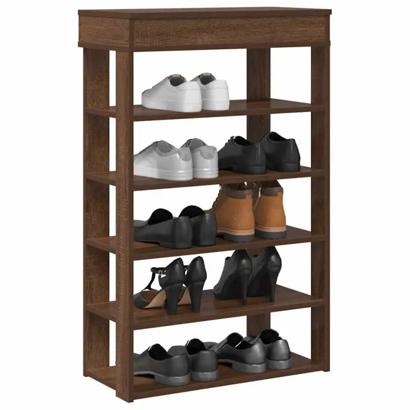Elegante schoenenrek van bewerkt hout voor een opgeruimde ruimte - Schoenenrekken