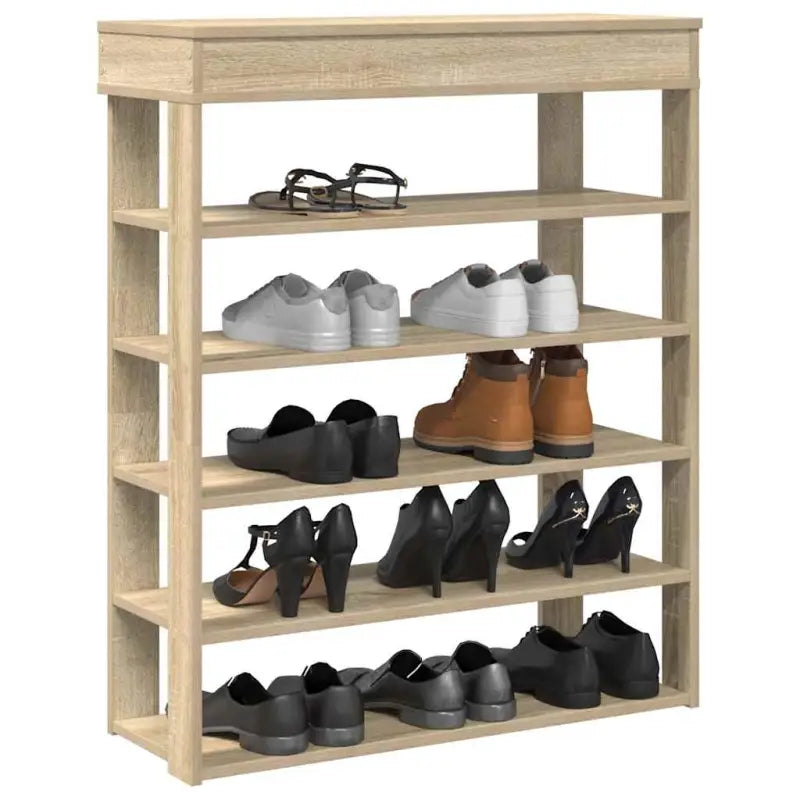 Elegante schoenenrek van bewerkt hout voor een opgeruimde ruimte - Sonoma eiken / 1 / 80 cm - Schoenenrekken