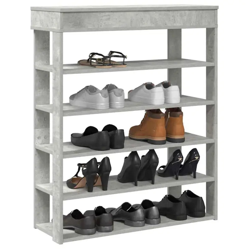 Elegante schoenenrek van bewerkt hout voor een opgeruimde ruimte - Betongrijs / 1 / 80 cm - Schoenenrekken