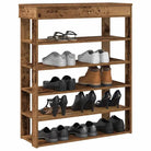 Elegante schoenenrek van bewerkt hout voor een opgeruimde ruimte - Oud hout / 1 / 80 cm - Schoenenrekken