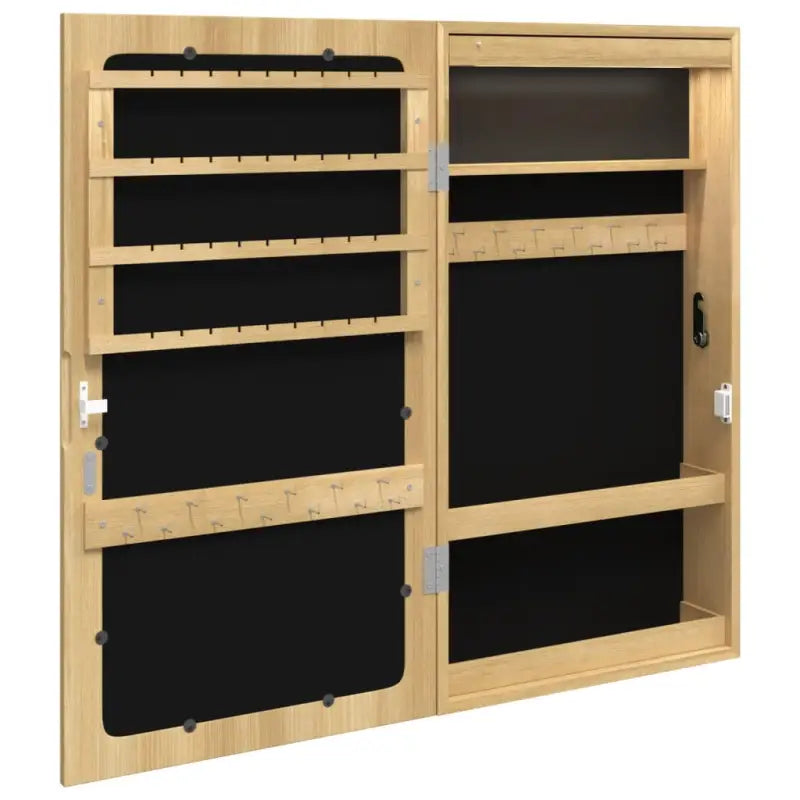 Elegante sieradenkast met LED-verlichting en bewerkt hout - Spiegels