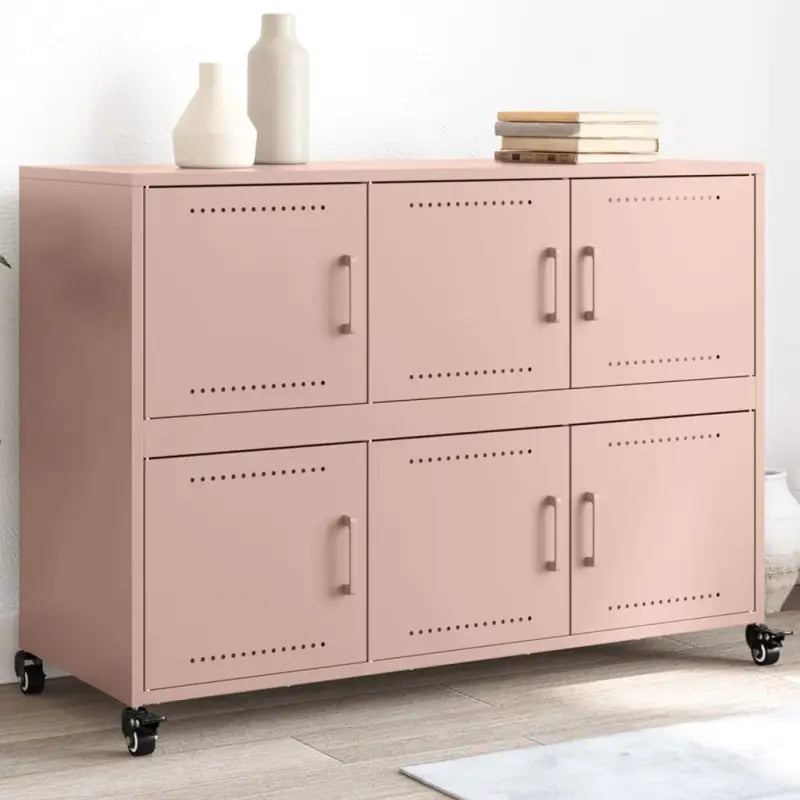 Elegante stalen dressoir met trendy en duurzame uitstraling - Roze / 1 - Dressoirs & buffetkasten
