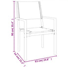 Elegante tuinset met gehard glas en gepoedercoat staal - 80 cm tafellengte - Tuinsets