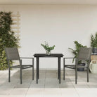 Elegante tuinset met gehard glas en gepoedercoat staal - 80 cm tafellengte - Tuinsets