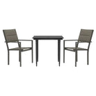 Elegante tuinset met gehard glas en gepoedercoat staal - 80 cm tafellengte - Tuinsets