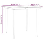 Elegante tuinset met gehard glas en gepoedercoat staal - 80 cm tafellengte - Tuinsets