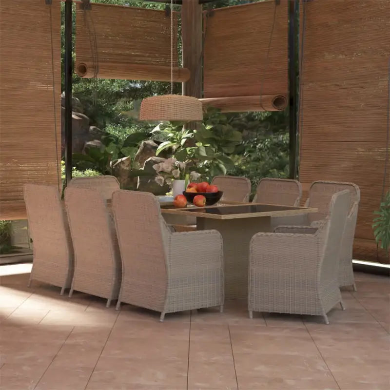 Elegante tuinset met massief acaciahout en gepoedercoat staal - Bruin en zwart / Nee - Tuinsets