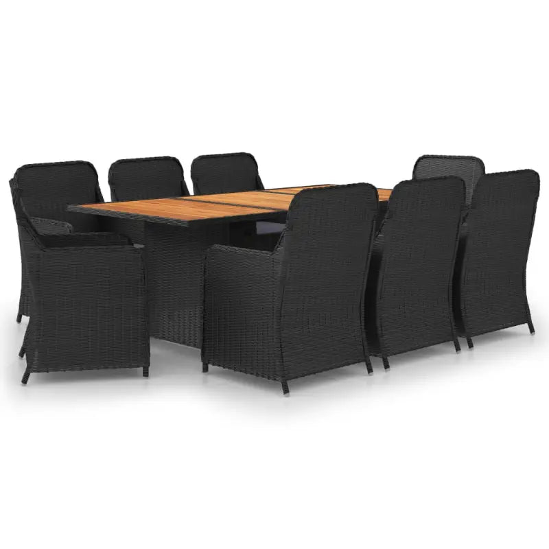 Elegante tuinset met massief acaciahout en gepoedercoat staal - Tuinsets