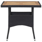 Elegante tuinset met poly rattan en duurzame massief acaciahout constructie - 80 cm tafellengte - Tuinsets