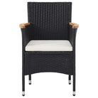 Elegante tuinset met poly rattan en duurzame massief acaciahout constructie - 80 cm tafellengte - Tuinsets
