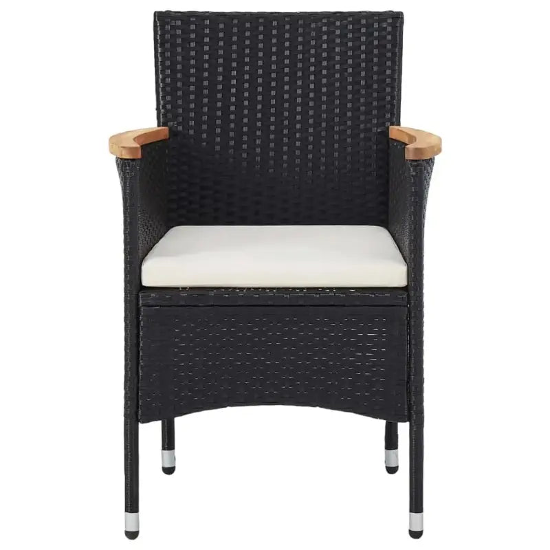 Elegante tuinset met poly rattan en duurzame massief acaciahout constructie - 80 cm tafellengte - Tuinsets