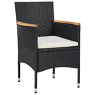 Elegante tuinset met poly rattan en duurzame massief acaciahout constructie - 80 cm tafellengte - Tuinsets