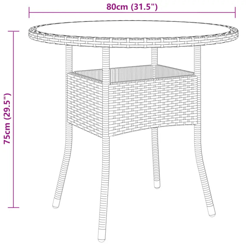 Elegante tuinset met poly rattan en gehard glas voor jouw terras - Grijs - Tuinsets