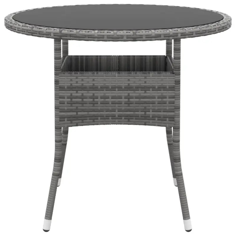 Elegante tuinset met poly rattan en gehard glas voor jouw terras - Grijs - Tuinsets