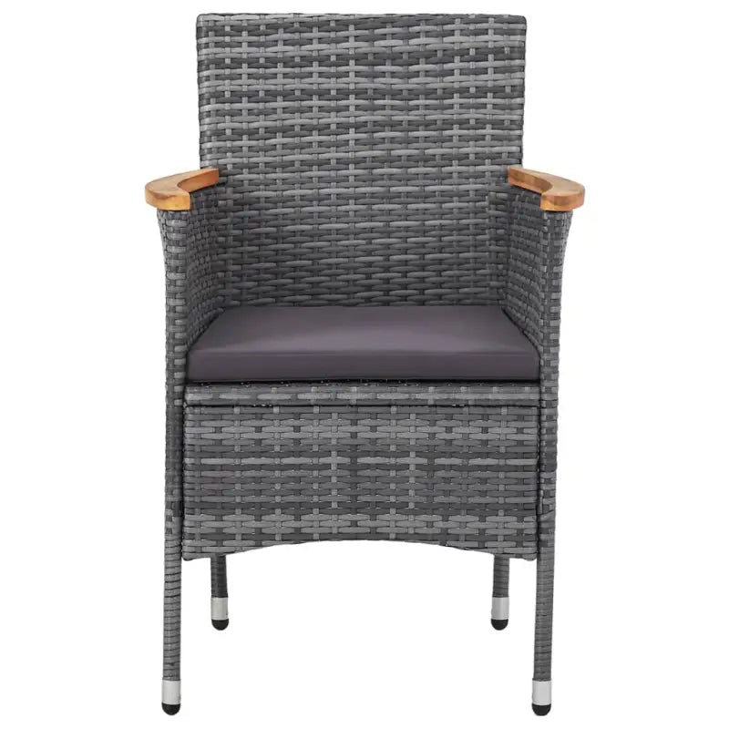 Elegante tuinset met poly rattan en gehard glas voor jouw terras - Grijs - Tuinsets