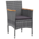 Elegante tuinset met poly rattan en gehard glas voor jouw terras - Grijs - Tuinsets