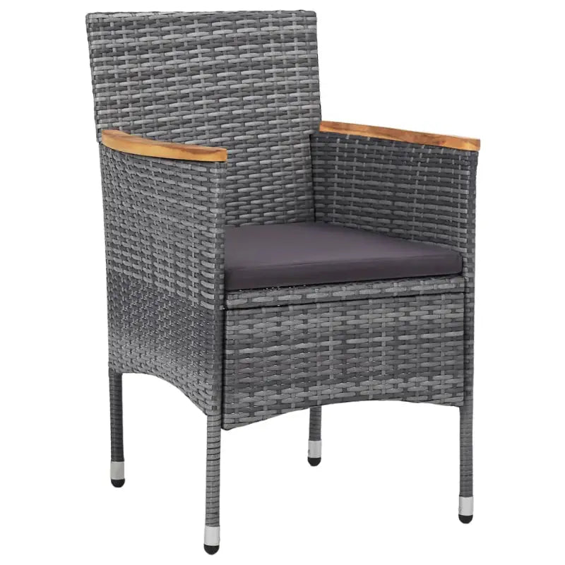 Elegante tuinset met poly rattan en gehard glas voor jouw terras - Grijs - Tuinsets