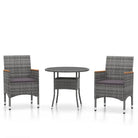 Elegante tuinset met poly rattan en gehard glas voor jouw terras - Grijs - Tuinsets