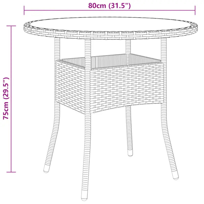 Elegante tuinset met poly rattan en gehard glas voor terras genieten - Tuinsets