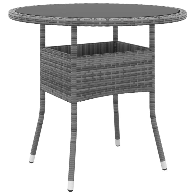 Elegante tuinset met poly rattan en gehard glas voor terras genieten - Tuinsets