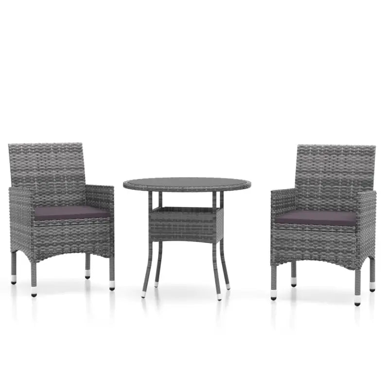 Elegante tuinset met poly rattan en gehard glas voor terras genieten - Tuinsets
