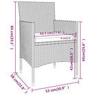 Elegante tuinset met poly rattan en gehard glas voor terras of tuin - Tuinsets