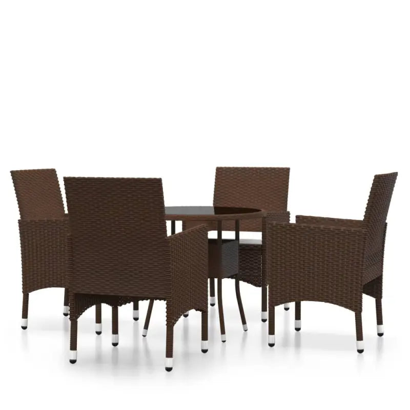 Elegante tuinset met poly rattan en gehard glas voor terras of tuin - Tuinsets