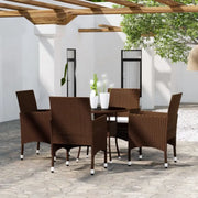 Elegante tuinset met poly rattan en gehard glas voor terras of tuin - Tuinsets