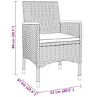Elegante tuinset met poly rattan en gehard glas voor terras en tuin - Zwart - Tuinsets