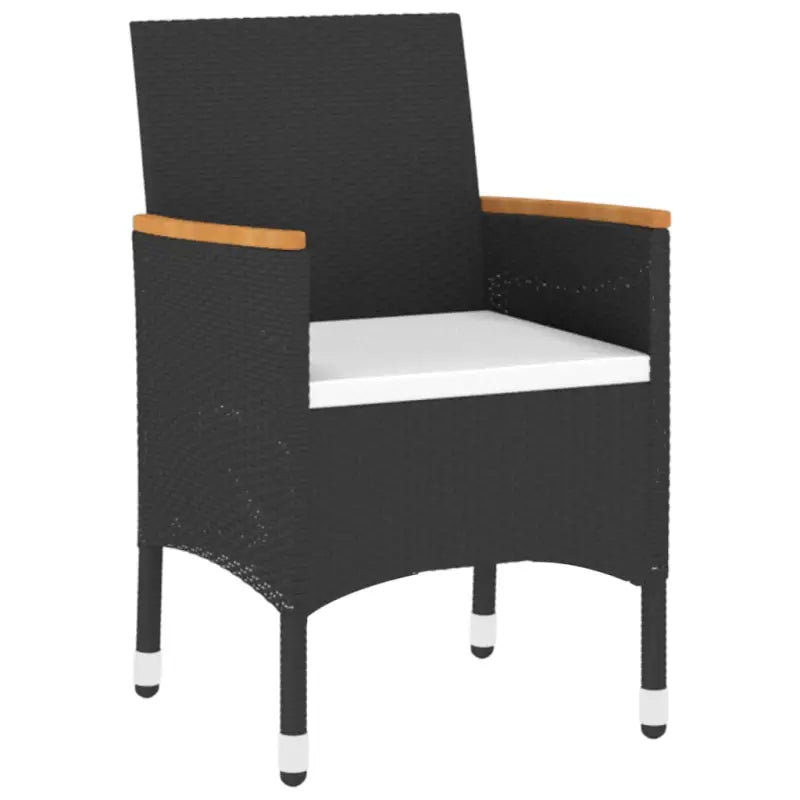 Elegante tuinset met poly rattan en gehard glas voor terras en tuin - Zwart - Tuinsets