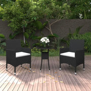 Elegante tuinset met poly rattan en gehard glas voor tuin en terras - Tuinsets