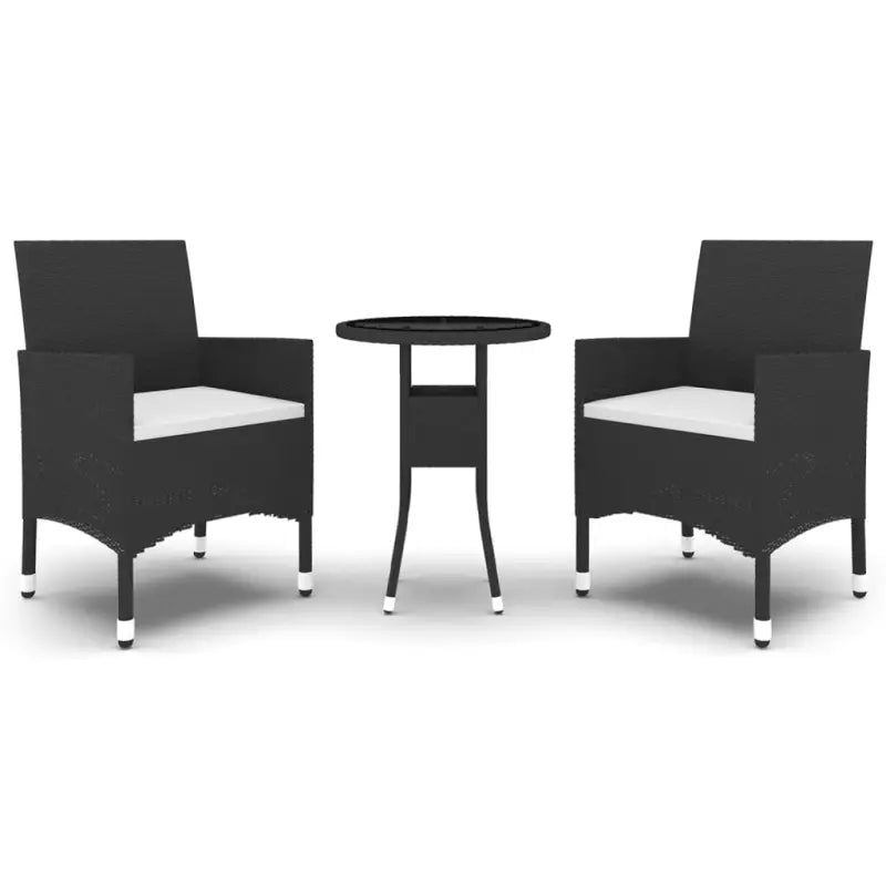 Elegante tuinset met poly rattan en gehard glas voor tuin en terras - Tuinsets