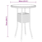 Elegante tuinset met poly rattan en gehard glas voor tuin en terras - Tuinsets