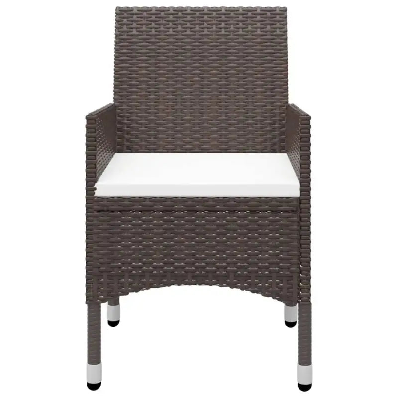 Elegante tuinset met poly rattan en gehard glazen tafelblad - Tuinsets