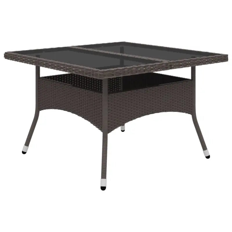 Elegante tuinset met poly rattan en gehard glazen tafelblad - Tuinsets