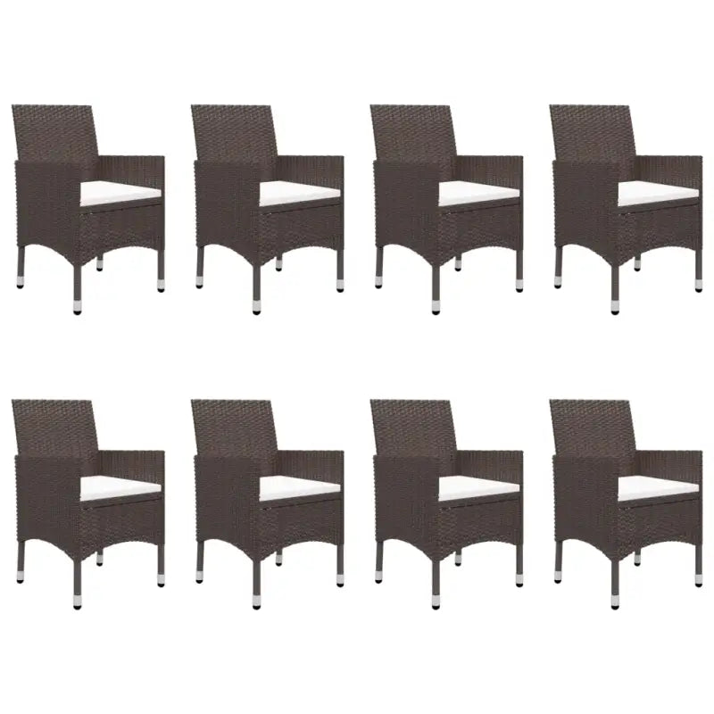 Elegante tuinset met poly rattan en gehard glazen tafelblad - Tuinsets