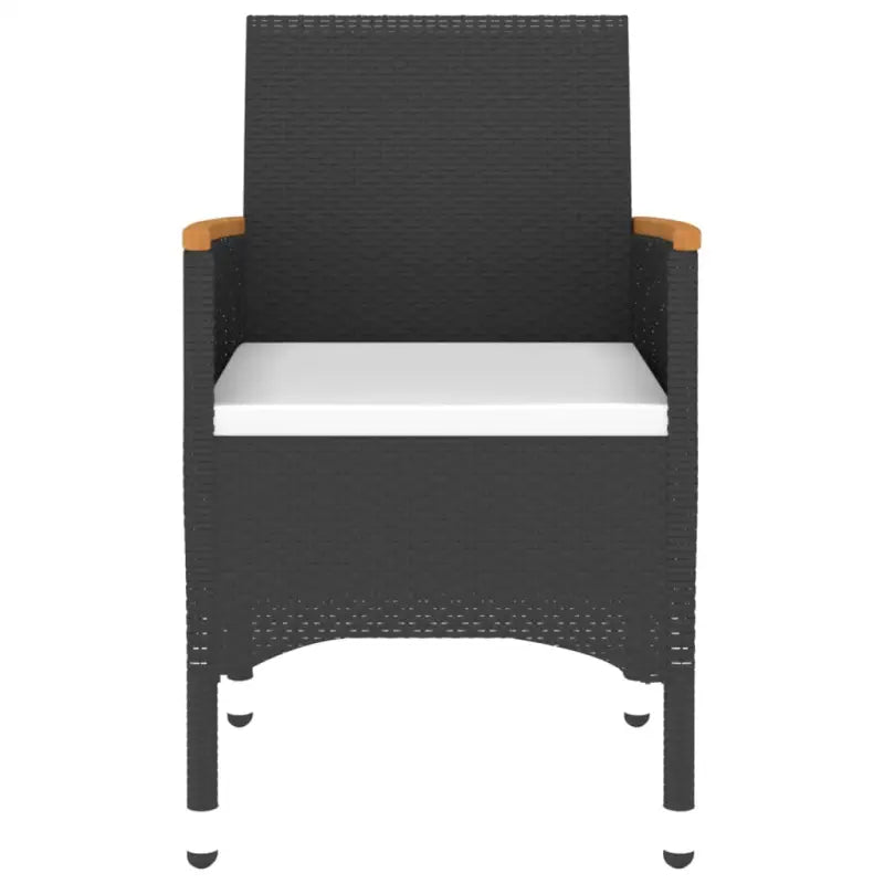 Elegante tuinset met poly rattan en massief acaciahout afmetingen - Zwart - Tuinsets