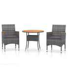 Elegante tuinset met poly rattan en massief acaciahout afmetingen - Grijs - Tuinsets