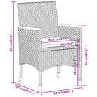 Elegante tuinset met poly rattan en massief acaciahout afmetingen - Grijs - Tuinsets
