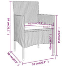 Elegante tuinset met poly rattan en massief acaciahout ontwerp - Grijs - Tuinsets