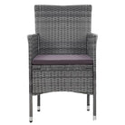 Elegante tuinset met poly rattan en massief acaciahout ontwerp - Grijs - Tuinsets